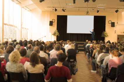 Business man presenting at a meeting